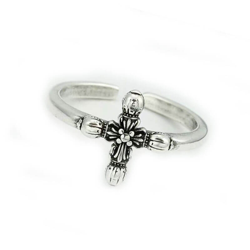 Retro Women'S Cross Flower Adjustable Ring