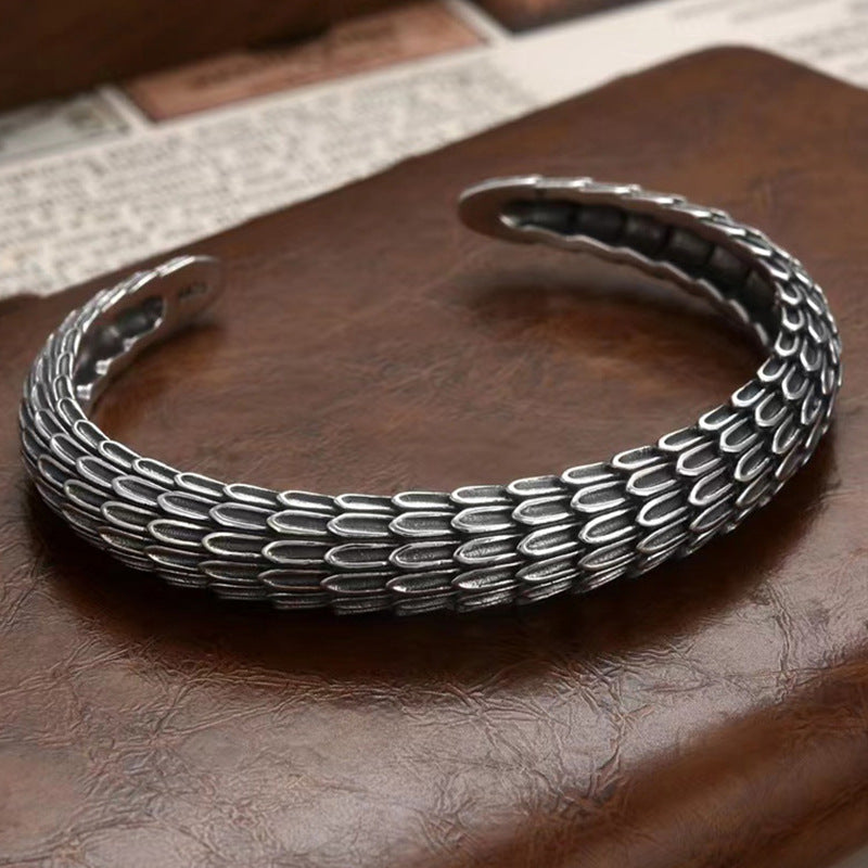 Men's Vintage Dragon Scale Against Scale Bracelet