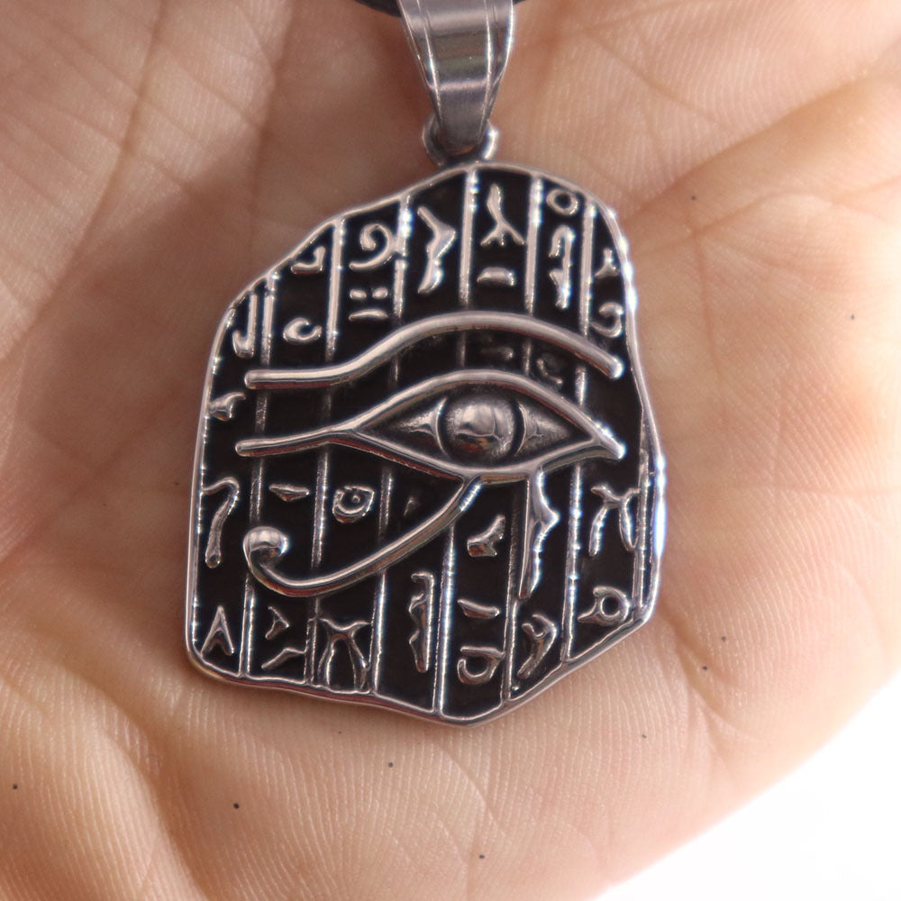 Ancient Egyptian Hieroglyphs Of The Eye Of Horus Titanium Steel Pendant Necklace