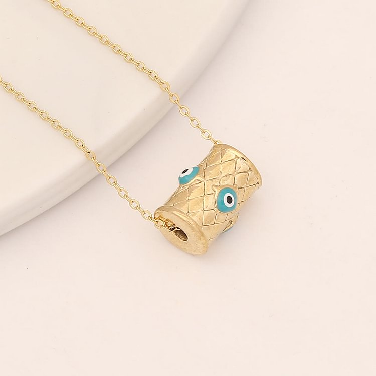 Turquoise Evil Eye Cross Pendant Necklace