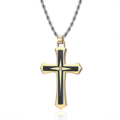 Classic Stainless Steel Cross Pendant Chain