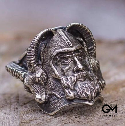 Vintage Viking Sheephead Odin Logo Ring