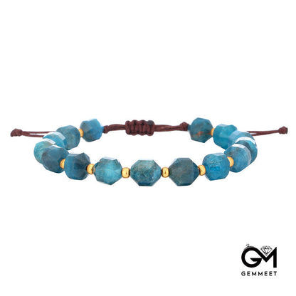 Vintage Blue Apatite Cut Bead Bracelet