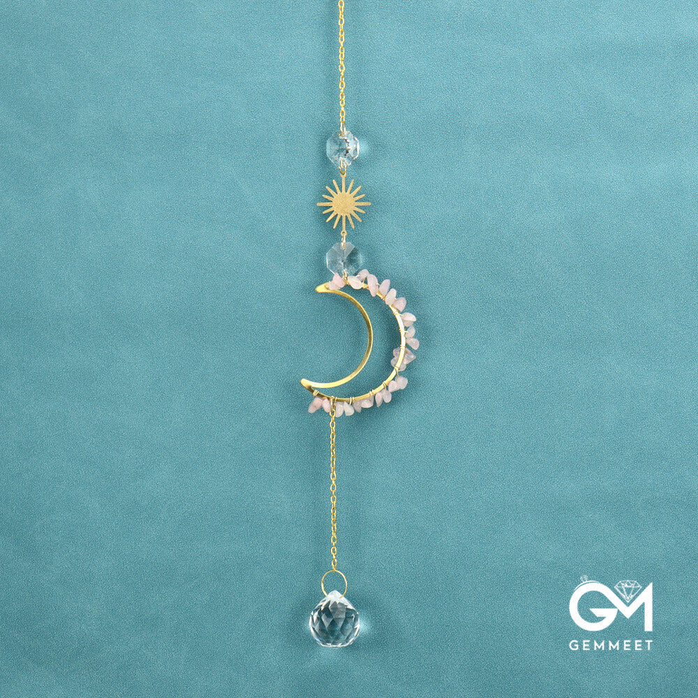 Sun Catcher Moon Sun Crystal Pendant