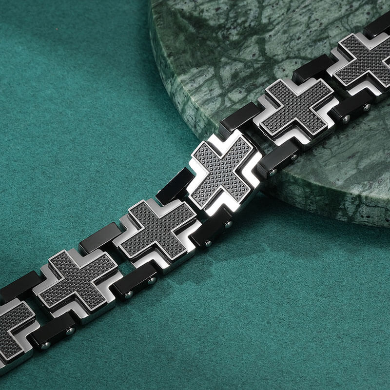 Tank Track Black Cross Totem Bracelet