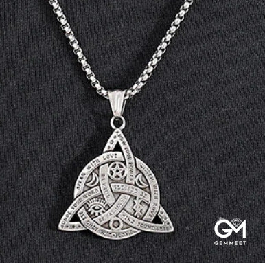 Viking Witch Celtic Knot Pendant Necklace