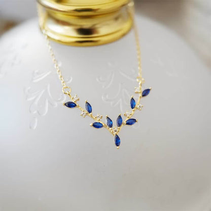 Women's Blue Skinny Antlers Necklace