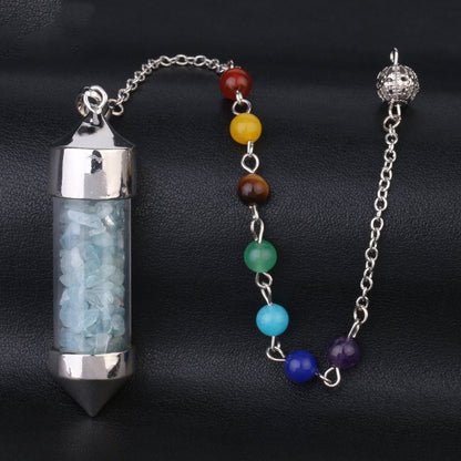 Wishing Bottle Seven-color Stone Cone Pendant