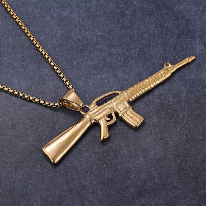 Gold AK Stainless Steel Pendant