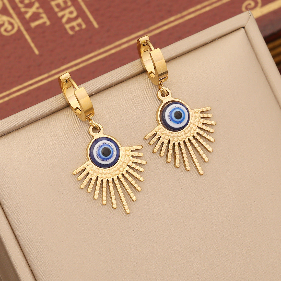 Blue Evil Eye Pendant Bracelet Necklace & Earrings