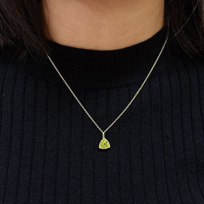 Peridot Triangle Pendant Necklace