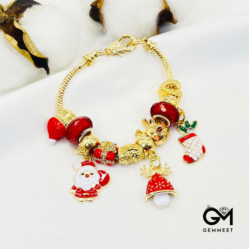 New Dripping Oil Panjia Beaded Christmas Bracelet