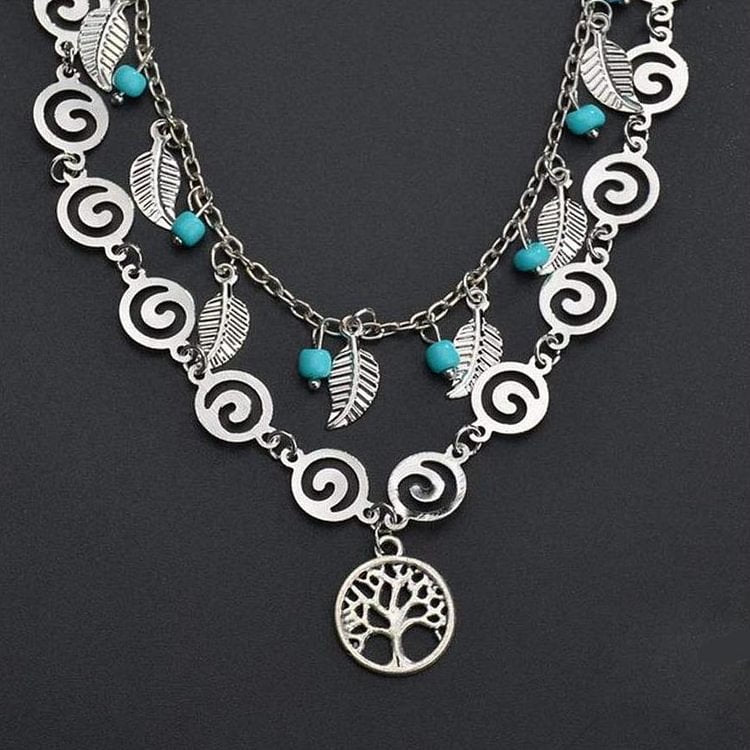 Turquoise Tree of Life Pendant Bracelet Anklet