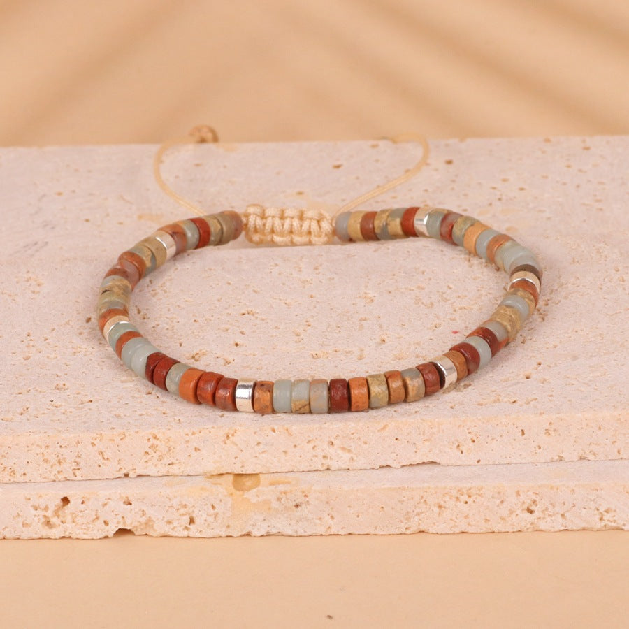 Shoushan Stone Bead Woven Bracelet