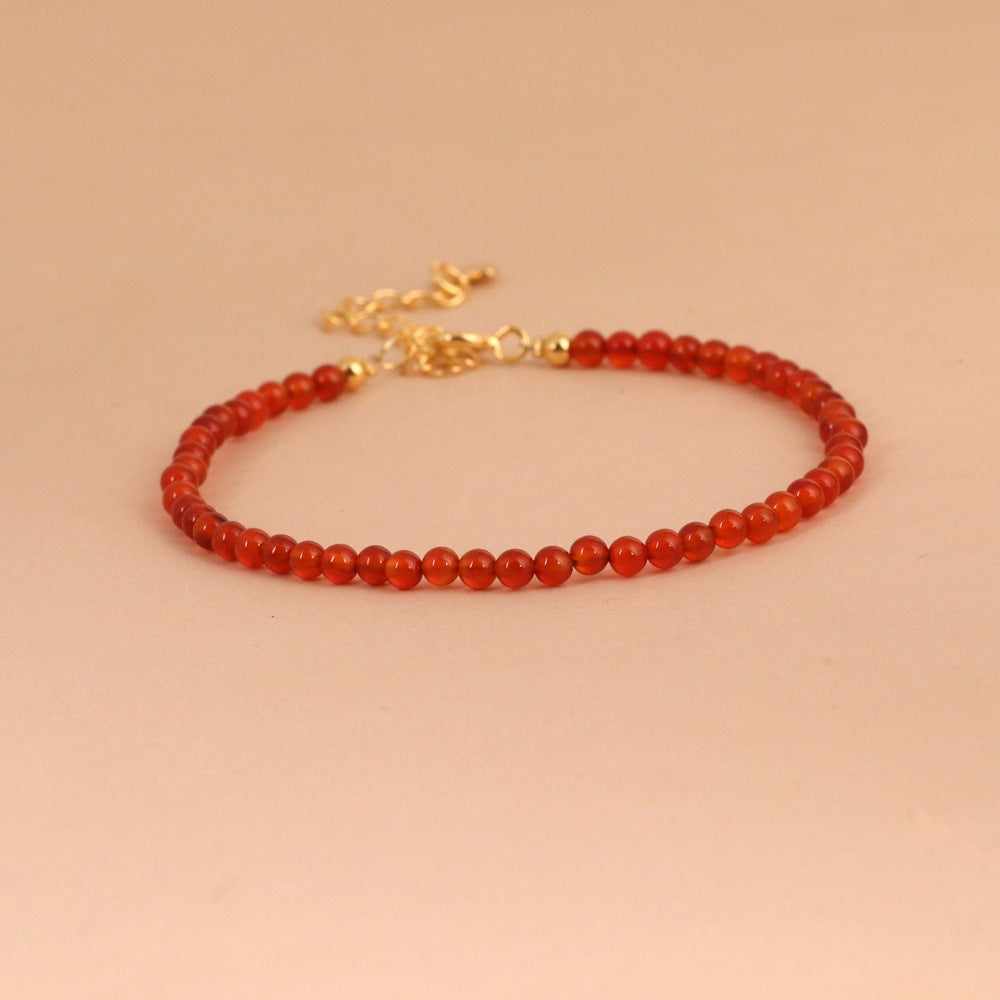 Red Agate Style Simple Bracelet