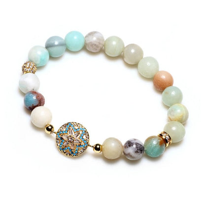 Amazonite Handmade Ball Bead Bracelet