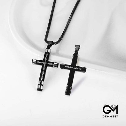 "I CAN DO ALL THINGS" Men's Strength Cross Necklace