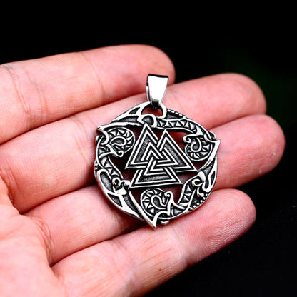 Vintage Laminated Triangular Titanium Steel Pendant