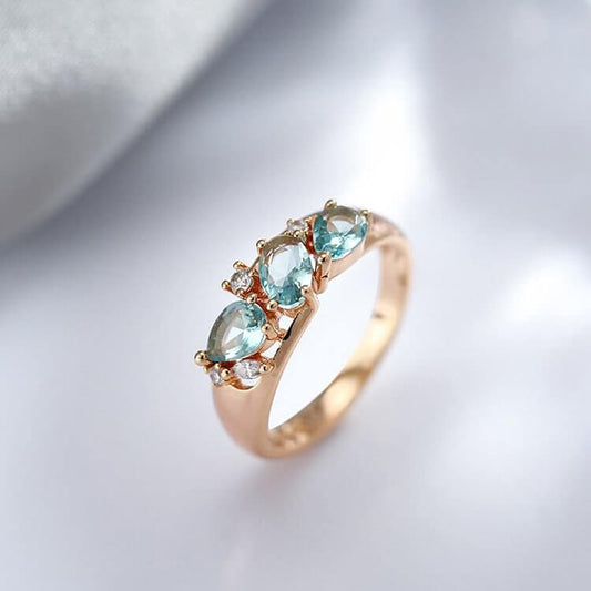 Vintage Blue Natural Zircon Ring