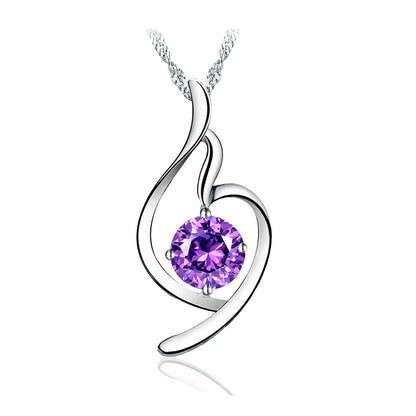 Fashion Simple Angel Purple Zircon Pendant