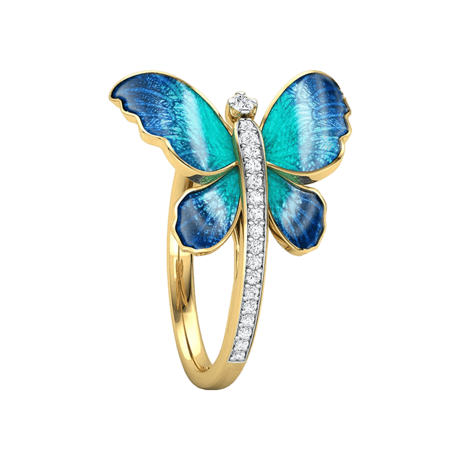 Dancing Butterfly Zircon Ring