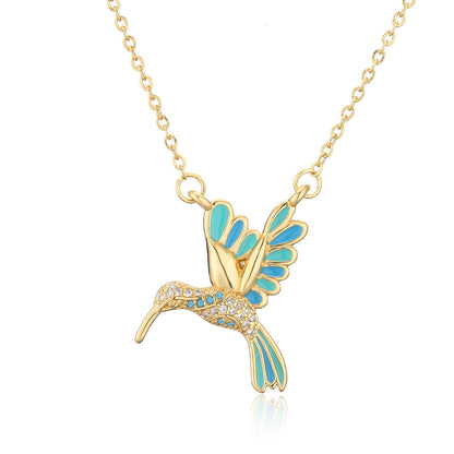 Cute Full Stones Bird Shape Pendant Necklace