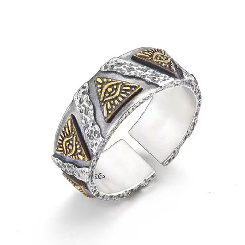 Men's Retro Eye of God Thick Band Ring