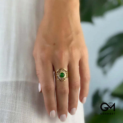 “Sun Arise” - Celestial Green Jade Ring