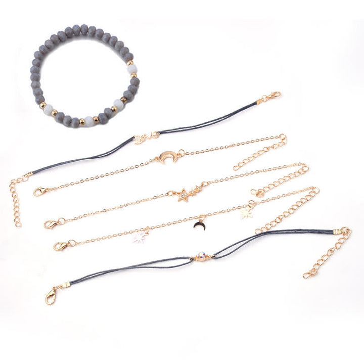 6Pcs Women's Boho Star Moon Bracelet Set