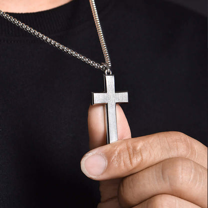 Sterling Silver Simple Cross Pendants Necklace