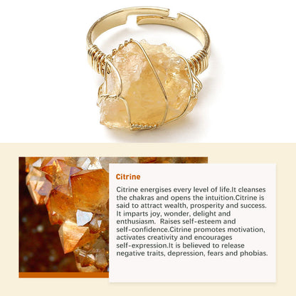 Natural Crystal Irregular Ring