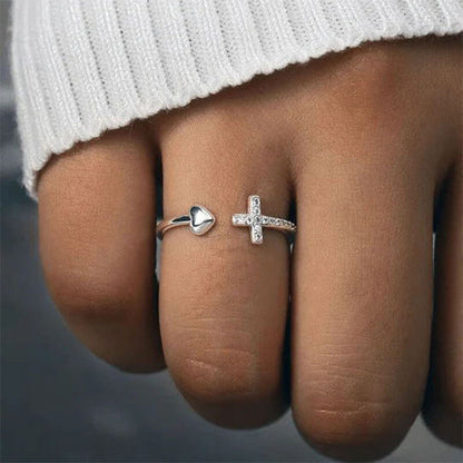 "Pray Through It" Heart And Cross Ring