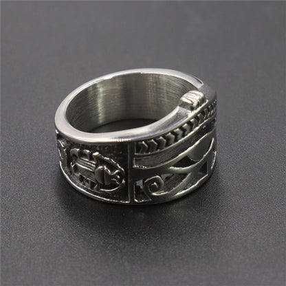 Vintage Stainless Steel Eye Ring with Personality