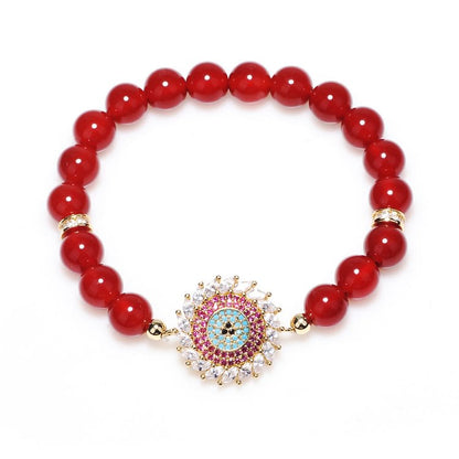 Red Agate Hand Beaded Bracelet