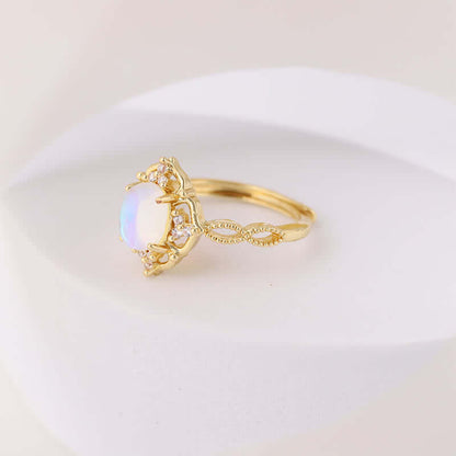 Romantic Dainty Moonstone Adjustable Ring