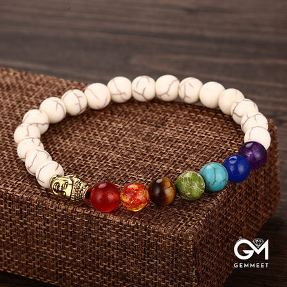 8mm Buddha Head Beads Bracelet