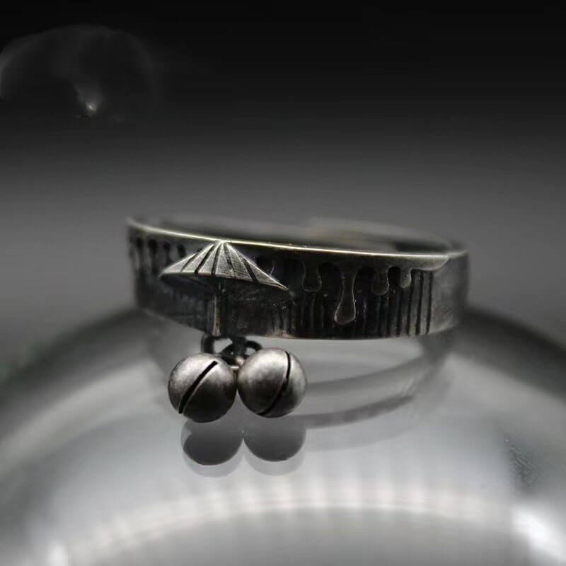 Original Design Paper Umbrella Literary Couple Rings for Men and Women