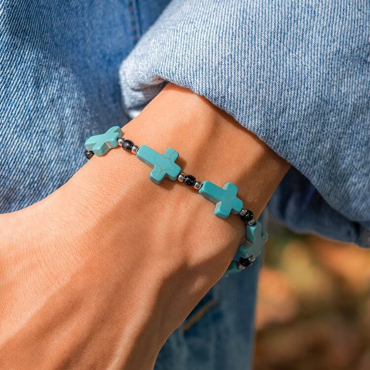 Turquoise Cross Protection Bracelet