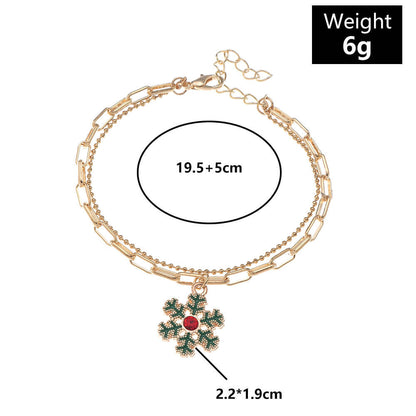 Christmas Simple Chain Pendant Christmas Bracelet