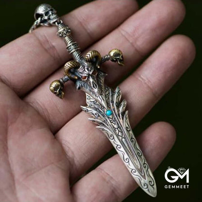 316L Stainless Steel Domineering Angel Sword Amulet Necklace