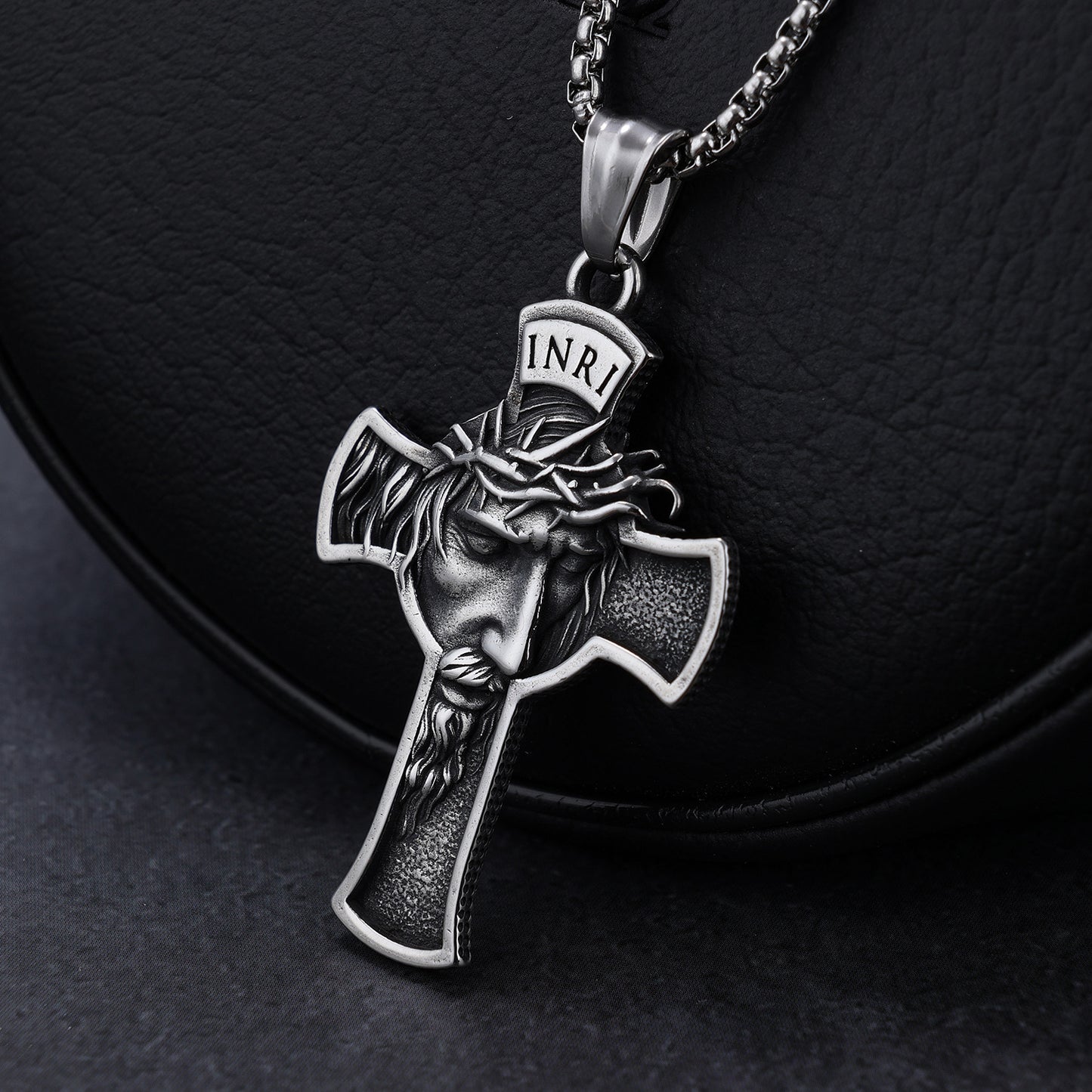 INRI Head Cross Stainless Steel Pendant