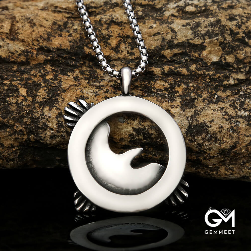 Raven Odin Titanium Steel Vintage Necklace