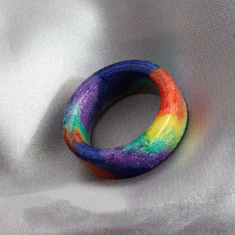 Galaxy Rainbow Shiny Resin Ring