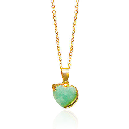 Color Stone Heart Shape Pendant Pendant