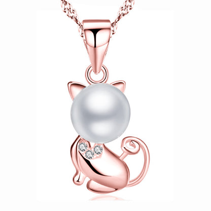 Cat Pearl Pendant