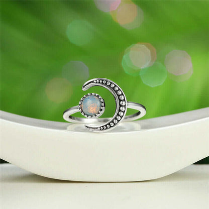 Moon Sun Accessory Moonstone Adjustable Ring