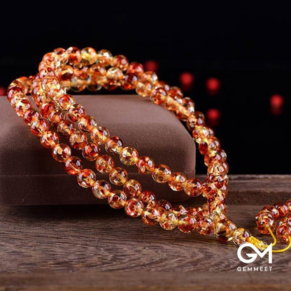 6MM 108 Beads Amber Mala Balance Bracelet