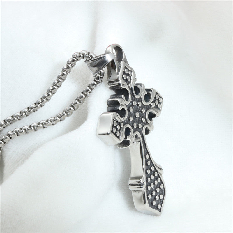 Hip Hop Retro Star Point Cross Pendant