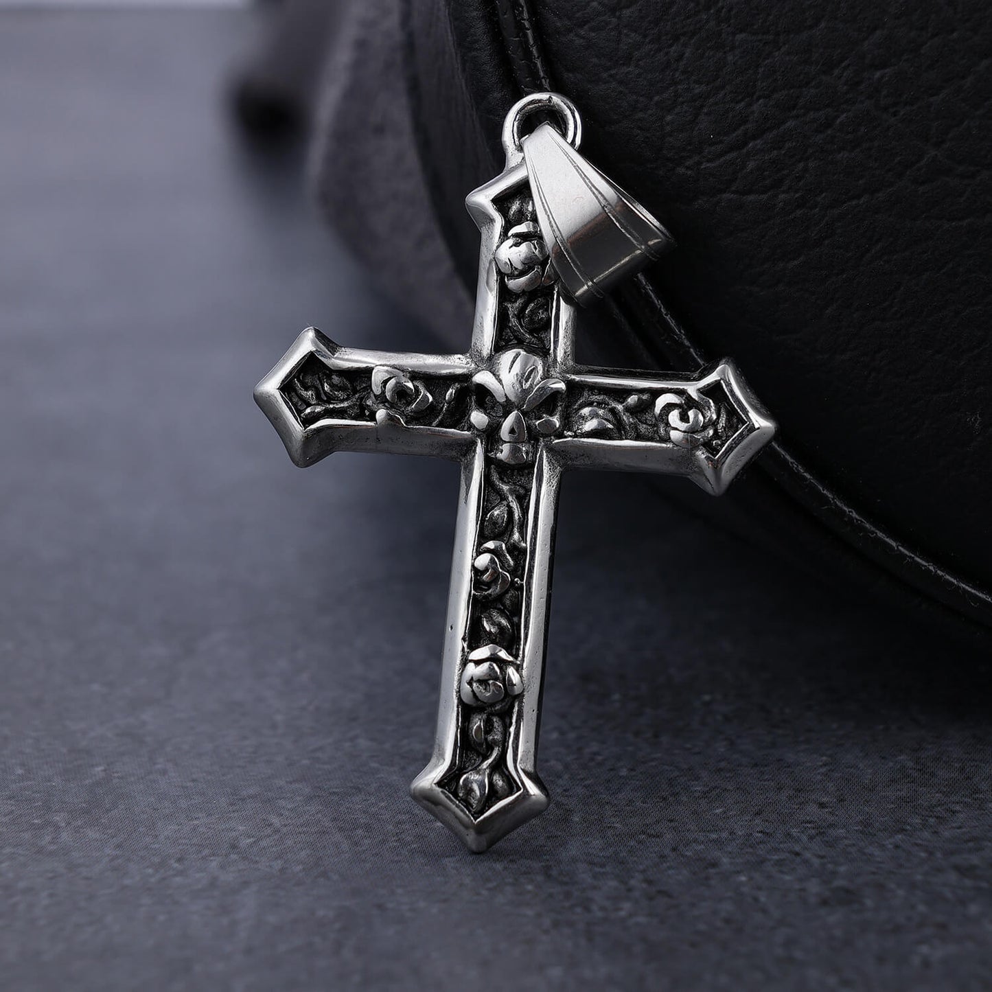 Skull Ghost Cross Stainless Steel Pendant