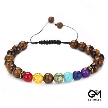 8mm Woven Shambhala Tiger Eye Bracelet